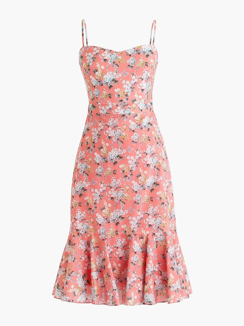 J. Crew Ruffle-Hem Midi Dress in Liberty® Josephine Floral